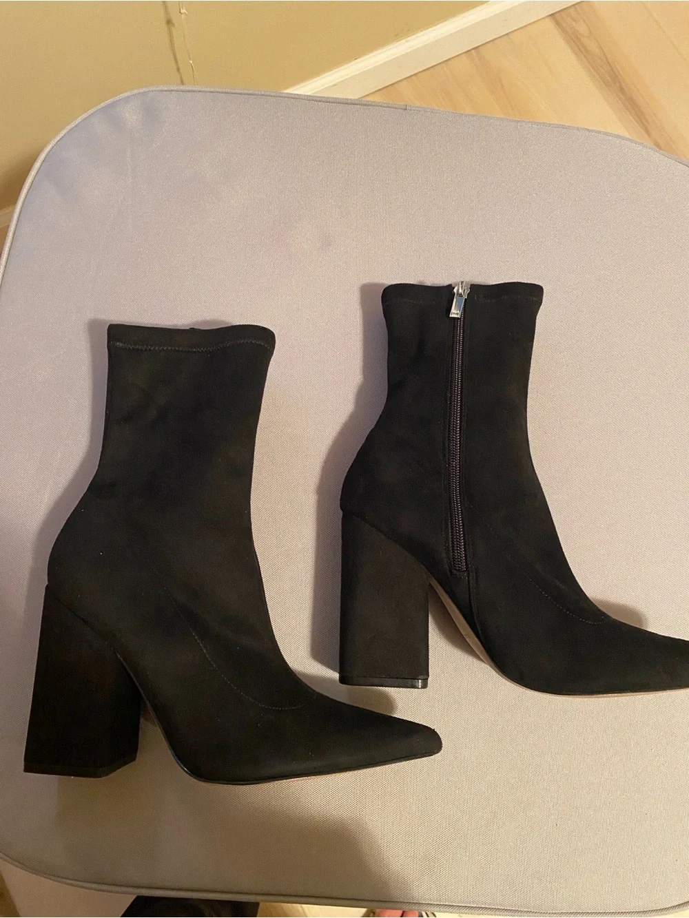 Marc Fisher - The “Larry” Black Suede Pointed-Toe Sock Bootie Sz 7